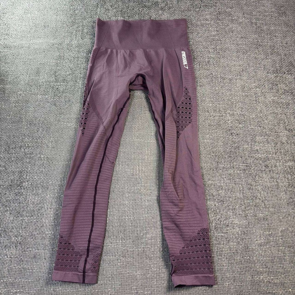 Gymshark Energy+ Seamless Leggings Women Small Purple High Waisted Eyelet Tights